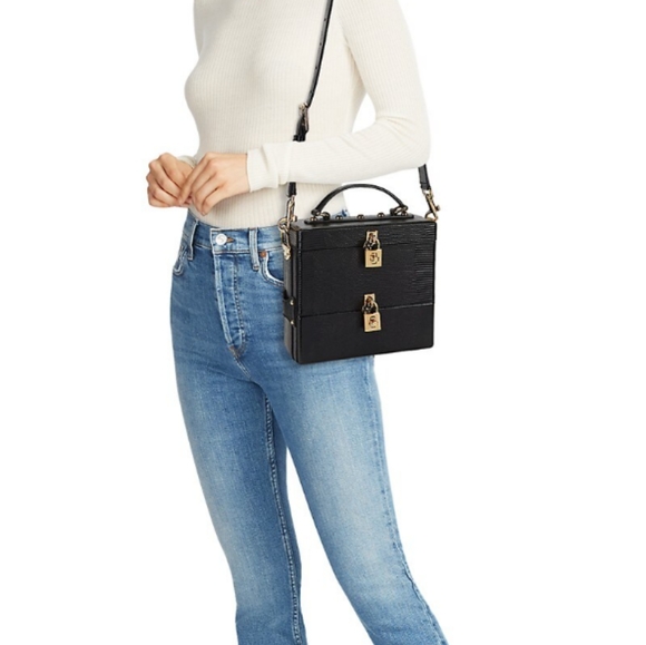 Dolce & Gabbana Iguana-Embossed Leather Lock Box Bag - Picture 4 of 7